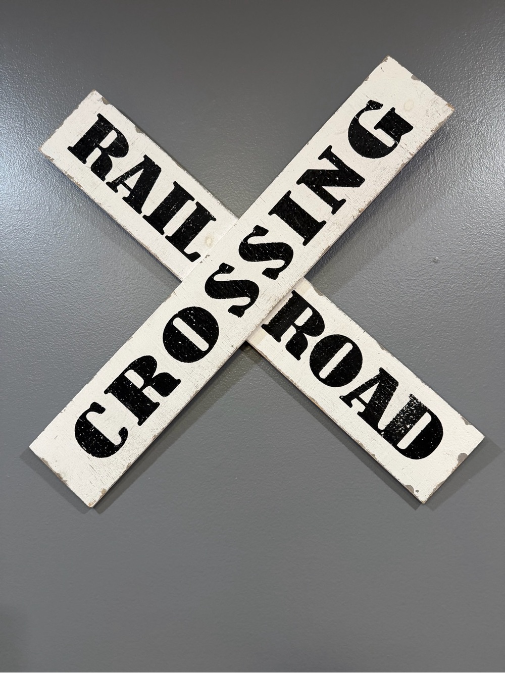 Railroad Crossing Wall Decor - White and Black